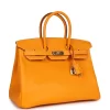 Pre-owned Hermès Birkin 35 Jaune D'or Candy Epsom Permabrass