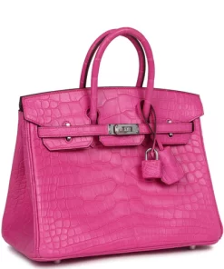 Hermès Birkin 25 Rose Shocking Matte Alligator