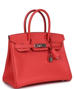 Pre-owned Hermès Birkin 30 Rose Jaipur Epsom Palladium Hardware