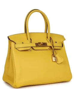 Hermès Birkin 30 Jaune de Naples Novillo Gold Hardware