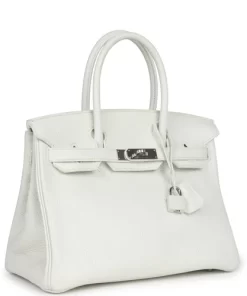 Pre-owned Hermès Birkin 30 White Clemence