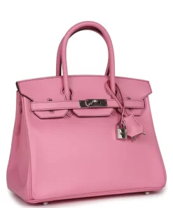 Pre-owned Hermès Birkin 30 Bubblegum Epsom Palladium Hardware
