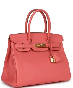 Pre-owned Hermès Birkin 30 Flamingo Epsom Gold Hardware