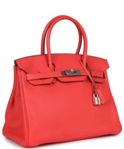Pre-owned Hermès Birkin 30 Rose Jaipur Clemence Palladium Hardware