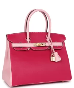 Hermès Special Order (HSS) Birkin 30 Rose Mexico and Rose Sakura Chevre Rose Gold Hardware