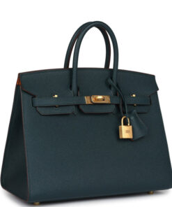 Hermès Special Order (HSS) Birkin Sellier 25 Vert Cypress Verso Epsom Brushed Gold