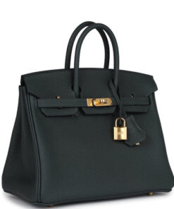 Hermès Birkin 25 Vert Fonce Togo Gold