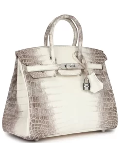 Hermès Birkin 25 Himalaya Niloticus Crocodile Diamond Encrusted Palladium Hardware