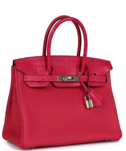 Hermès Birkin 30 Framboise Matte Alligator Togo Touch Palladium Hardware