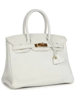 Pre-owned Hermès Birkin 30 White Clemence