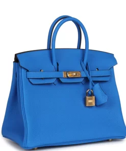 Hermès Birkin 25 Bleu Hydra Togo Gold Hardware