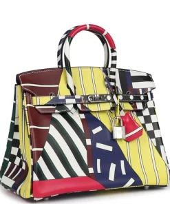 Hermès "One Two Three and Away We Go" Birkin 25 Multicolor Swift Palladium Hardware
