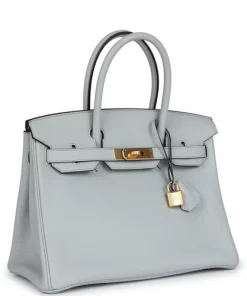 Hermes Birkin 30 Bleu Pale Clemence Gold Hardware