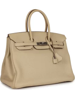 Pre-owned Hermès Birkin 35 Parchemin Togo