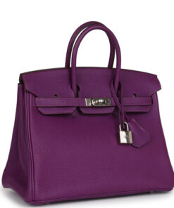 Pre-owned Hermes Special Order (HSS) Birkin 25 Anemone Togo Palladium Hardware