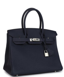 Hermes Birkin 30 Bleu Nuit Togo Palladium Hardware