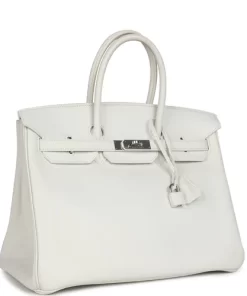 Pre-owned Hermès Birkin 35 White Swift