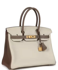 Hermès Special Order (HSS) Birkin 30 Etoupe and Craie Togo Brushed Gold Hardware