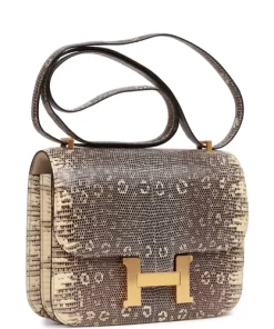Hermès Mini Constance 18 Ombre Lizard Varanus Salvator Gold