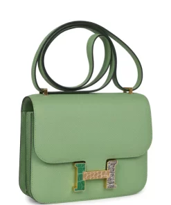 Hermès Constance 18 Vert Criquet Epsom Marquette
