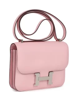 Hermès Constance 18 Rose Sakura Swift Palladium