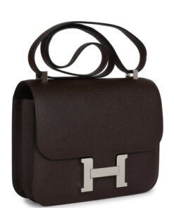 Hermès Constance 24 Chocolate Epsom Palladium