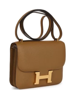 Hermès Constance 18 Kraft Chevre Gold