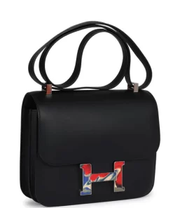 Hermès Constance 24 Black Swift Marbled Palladium