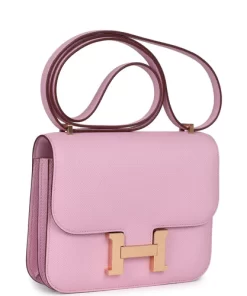 Hermès Constance 18 Mauve Sylvestre Epsom Rose Gold Hardware