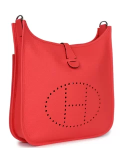 Hermès Evelyne III PM Rose Texas Clemence Palladium Hardware