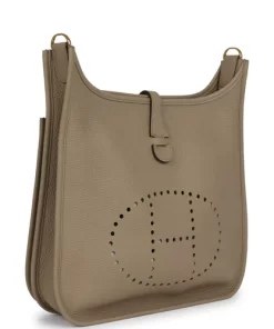 Hermès Evelyne III PM Beige Marfa Clemence Gold Hardware