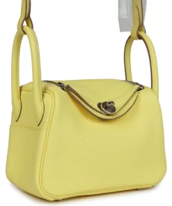 Hermès Mini Lindy Limoncello Clemence Palladium Hardware
