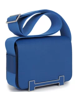 Hermès Geta Bag Bleu France Chevre Palladium Hardware