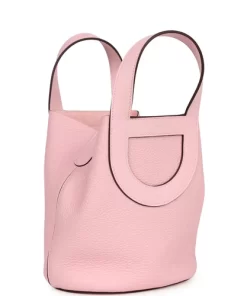 Hermès In-The-Loop 18 Rose Sakura Clemence and Swift Palladium Hardware