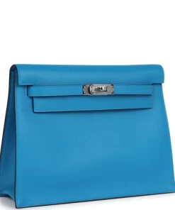 Hermès Kelly Danse Bleu Zanzibar Evercolor Palladium Hardware
