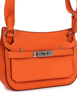 Hermès Mini Jypsiere Orange Minium Swift Palladium Hardware
