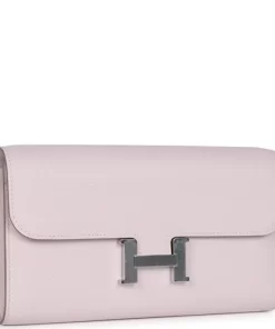 Hermès Constance Wallet To Go Mauve Pale Evercolor Palladium Hardware