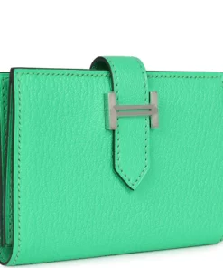 Hermès Bearn Card Holder Vert Comics Chevre Mysore Palladium Hardware