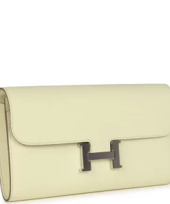 Hermès Constance Wallet To Go Jaune Milton Epsom Palladium Hardware