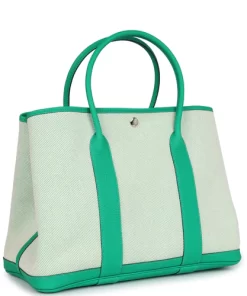 Hermès Garden Party 36 Menthe Toile H and Negonda Palladium Hardware