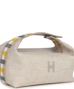 Hermès Bride-A-Brac Au Carre Case PM Seigle Wool Palladium Hardware