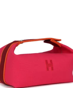 Hermès Bride A Brac Carre Case PM Hibiscus Canvas Palladium Hardware
