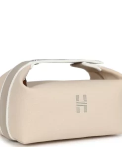 Hermès Bride-A-Brac Case PM Neutral Toile Canvas Palladium Hardware