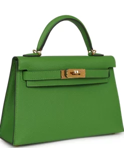 Hermès Kelly Sellier 20 Vert Yucca Epsom Gold