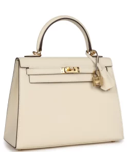 Hermès Kelly Sellier 25 Nata Epsom Gold Hardware