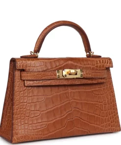 Hermès Kelly Sellier 20 Gold Matte Alligator Gold