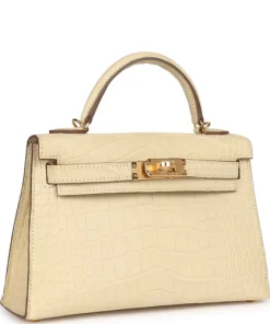 Hermès Kelly Sellier 20 Vanille Matte Alligator Gold Hardware