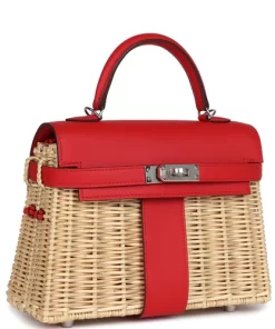 Hermès Mini Picnic Kelly 20 Rouge De Coeur Swift Palladium Hardware