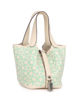 Hermès Micro Picotin Lock 14 "Lucky Daisy" Nata Swift Palladium
