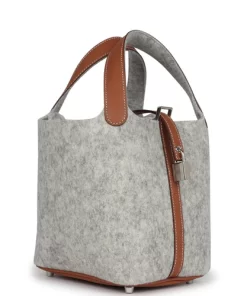 Hermès Picotin Lock 18 Gris Clair Feutre and Gold Swift Palladium